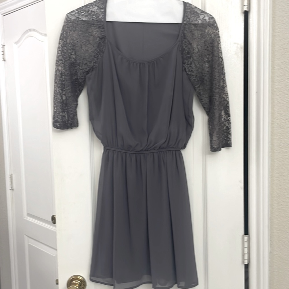 Grey lined sheer dress